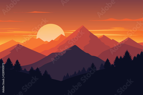 sunrise in mountains