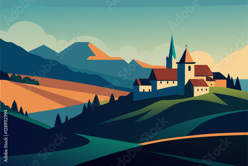 castle in the mountains