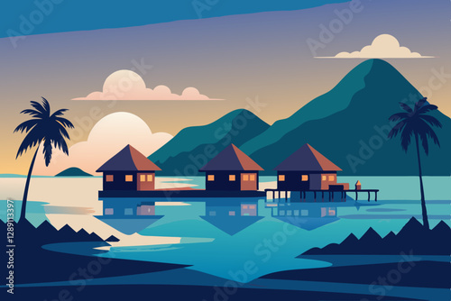 sunset on the beach
