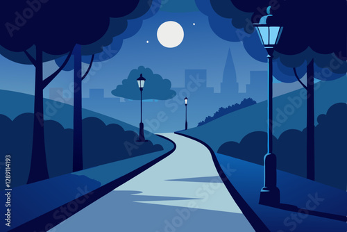 winter night landscape