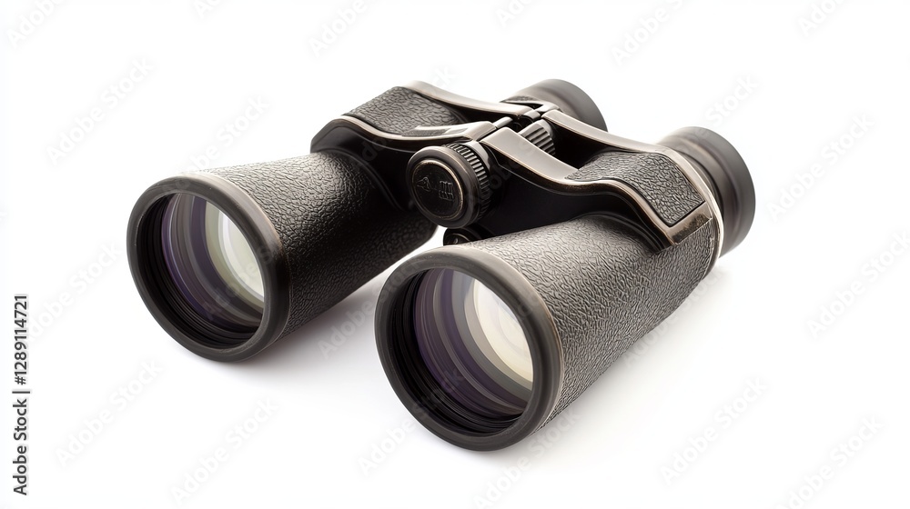 Tourist binoculars displayed against a plain white background Tourist binoculars displayed against a plain white background