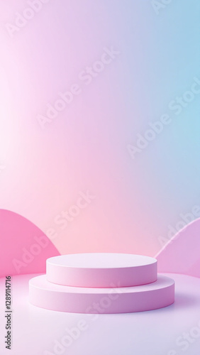 Vibrant Neon Soft Pastel Gradient Background in Pink and Blue Tones with Smooth Blur Effect