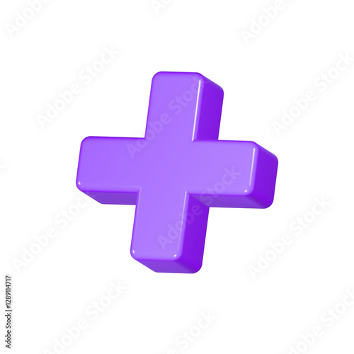 plus icon 3d blue color medical symbol