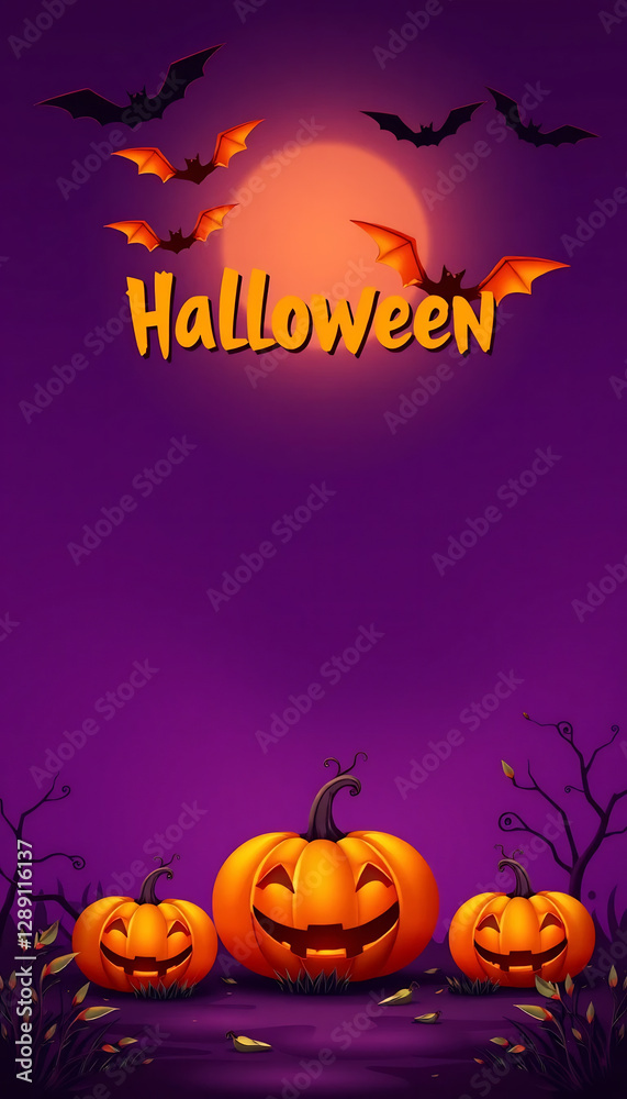 Playful Halloween Story Template with Animated Bats Playful Halloween Story Template with Animated Bats