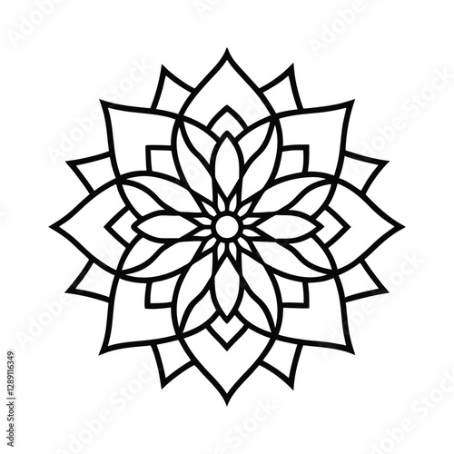 Abstract decorative line art mandala 