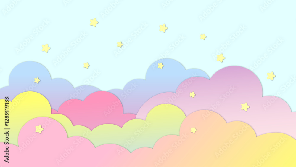 pink and blue mix color clouds moon stars pink and blue mix color clouds moon stars