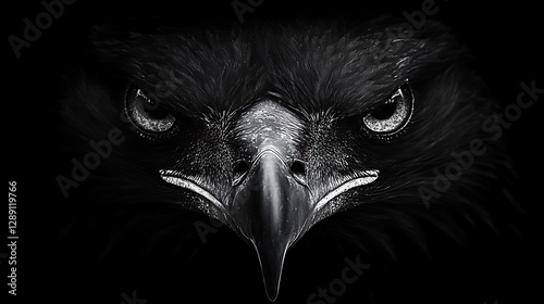 Wallpaper Mural Symmetrical eagle face from the front on a black background Torontodigital.ca