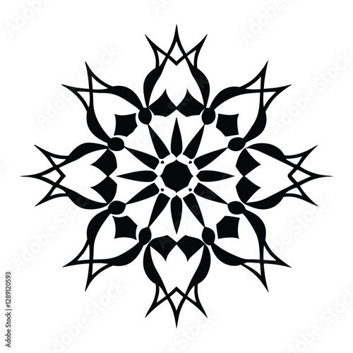 Abstract decorative line art mandala on white background
