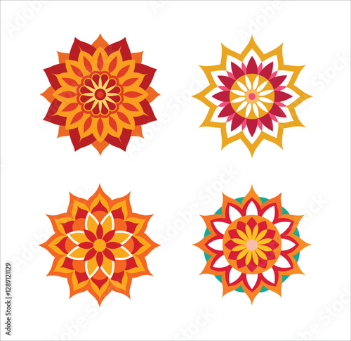 Set of mandala decorative and ornamental design