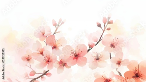 Wallpaper Mural Beautiful cherry blossom tree branch with blooming flower. Torontodigital.ca