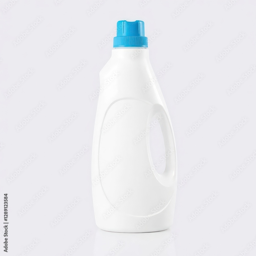 White plastic detergent bottle with a blue cap. Ideal for holding laundry detergent or other cleaning solutions. Perfect Any Project. White plastic detergent bottle with a blue cap. Ideal for holding laundry detergent or other cleaning solutions. Perfect Any Project.