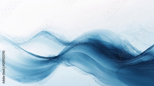 Abstract blue wave illustration representing fluidity and movement.
