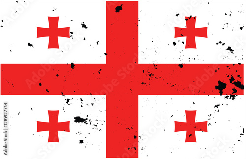 Georgian Flag Vector – National Flag of Georgia in Flat and Waving Styles for Design, Education, and Travel Use