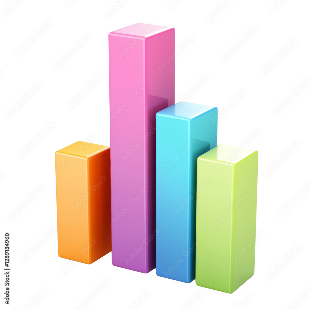 Colorful bar graph representing data visualization and analysis Colorful bar graph representing data visualization and analysis