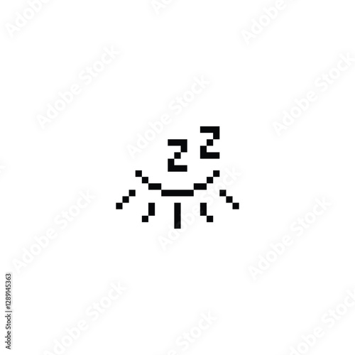 pixel eye closed sleep zzz icon 8 bit, pixel art sleepy icon  for game  logo. 