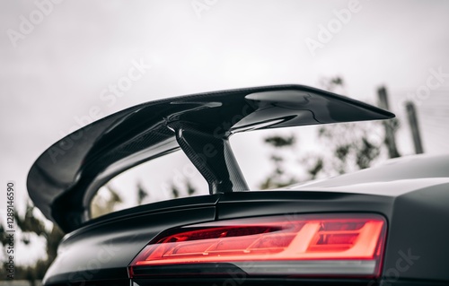 Brake light on a black car