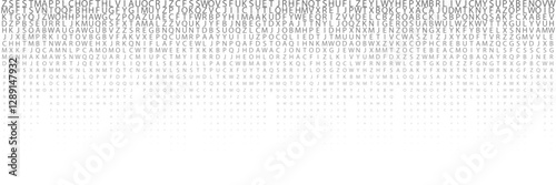 white Horizontal background with vertical letters halftone. Modern Block Square Digital Data Background. Vector graphics
