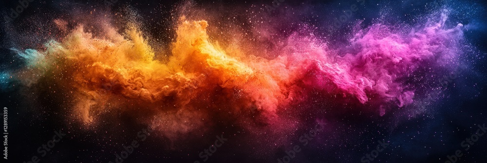 Obraz premium Abstract Cosmic Nebula Vibrant Hues of Exploding Stardust