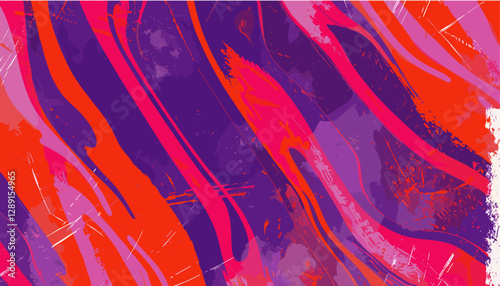 Abstract vector duotone poster background in acid print style, red and purple gradient, modern graphic design, vibrant wavy texture, futuristic neon aesthetics