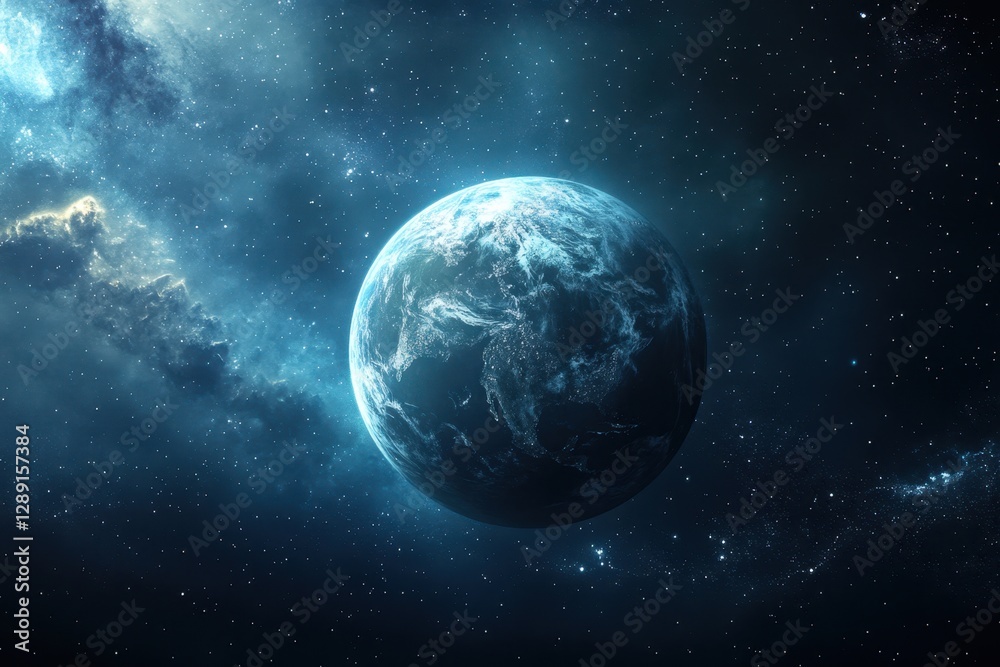 Captivating view of Earth amidst the vast expanse of outer space in stunning detail Captivating view of Earth amidst the vast expanse of outer space in stunning detail
