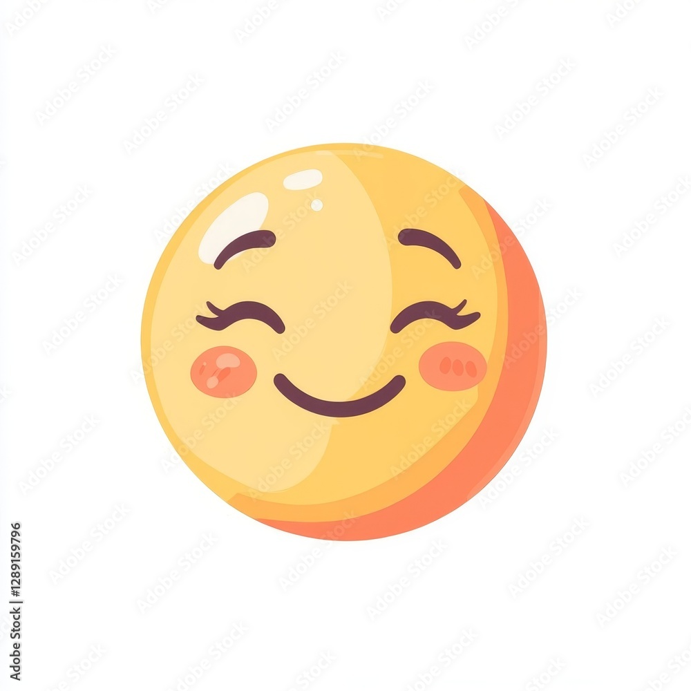 Fototapeta premium cartoon smiling emoticon isolated on white background