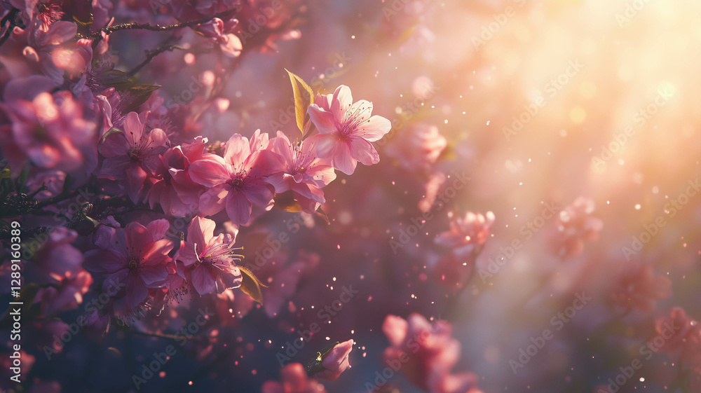 Sunlit Cherry Blossoms in Full Bloom Creating a Dreamy Springtime Ambience Sunlit Cherry Blossoms in Full Bloom Creating a Dreamy Springtime Ambience