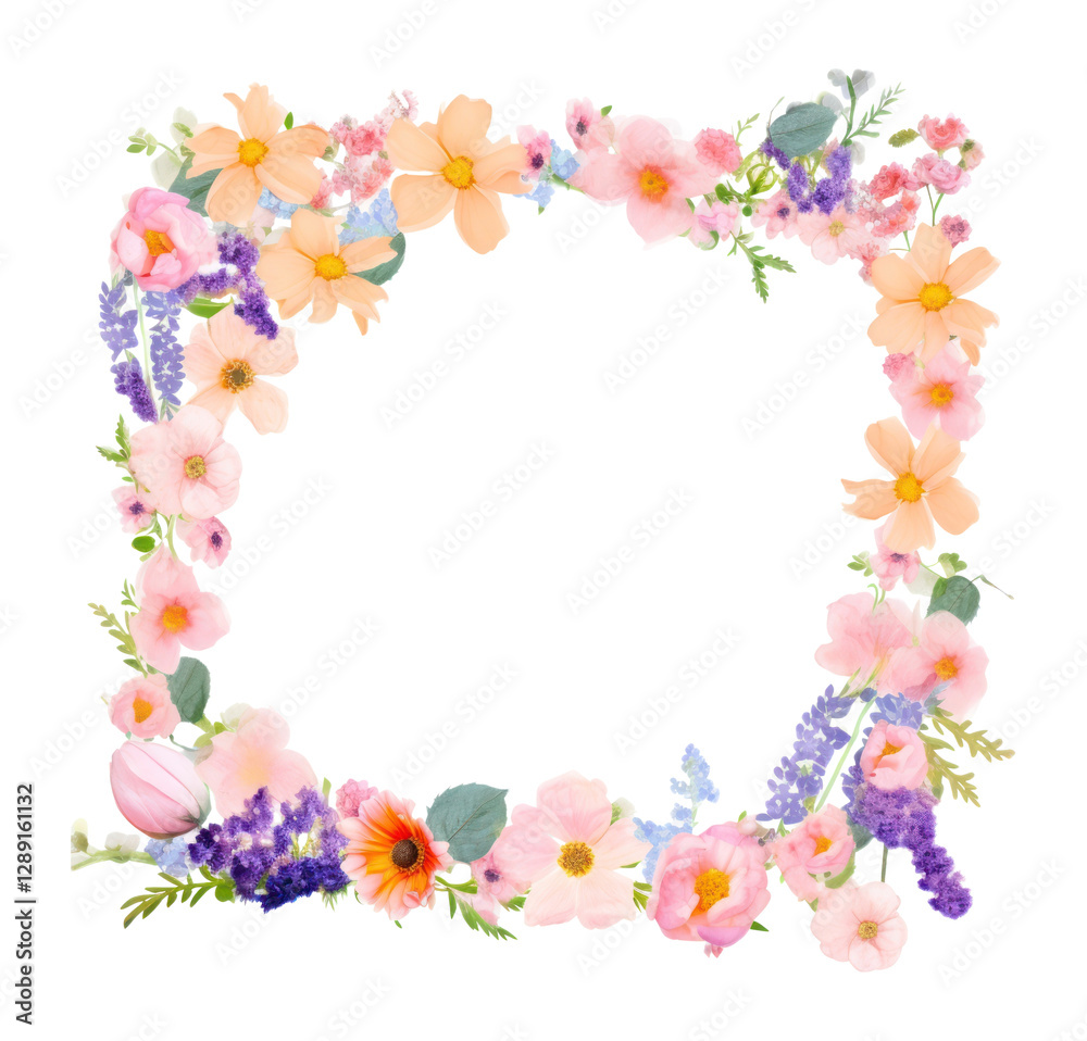 PNG Flowers frame illustration colorful blossoms. PNG Flowers frame illustration colorful blossoms.