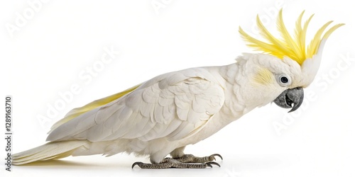 sulphur crested cockatoo isolated on white background