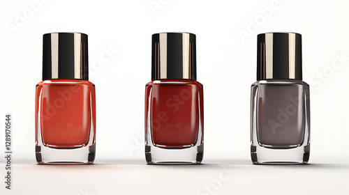 Nail polish bottles mock up, isolated on white background