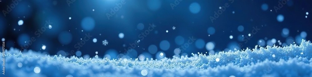 Frosty landscape with delicate navy blue snowflakes against a dark winter sky, snowy, snowflake Frosty landscape with delicate navy blue snowflakes against a dark winter sky, snowy, snowflake