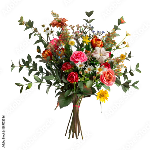 Wallpaper Mural Vibrant Spring Flower Bouquet Colorful Roses and Daisies, Torontodigital.ca