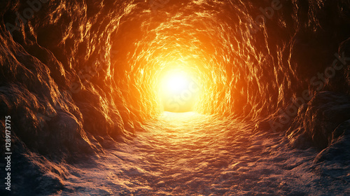 Wallpaper Mural tunnels with lights and sparkling walls of ice Torontodigital.ca