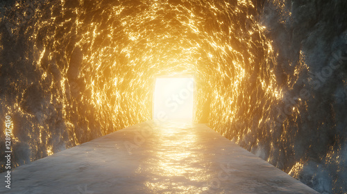 Wallpaper Mural tunnels with lights and sparkling walls of ice Torontodigital.ca