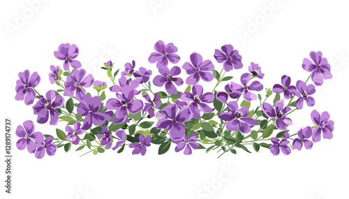 Purple Flower Dense Cluster Vector, Wildflower Bloom, Spring Garden, Floral Art, Natural Petals, Elegant Blossom, Botanical Pattern, Violet Flowers, Nature Inspired