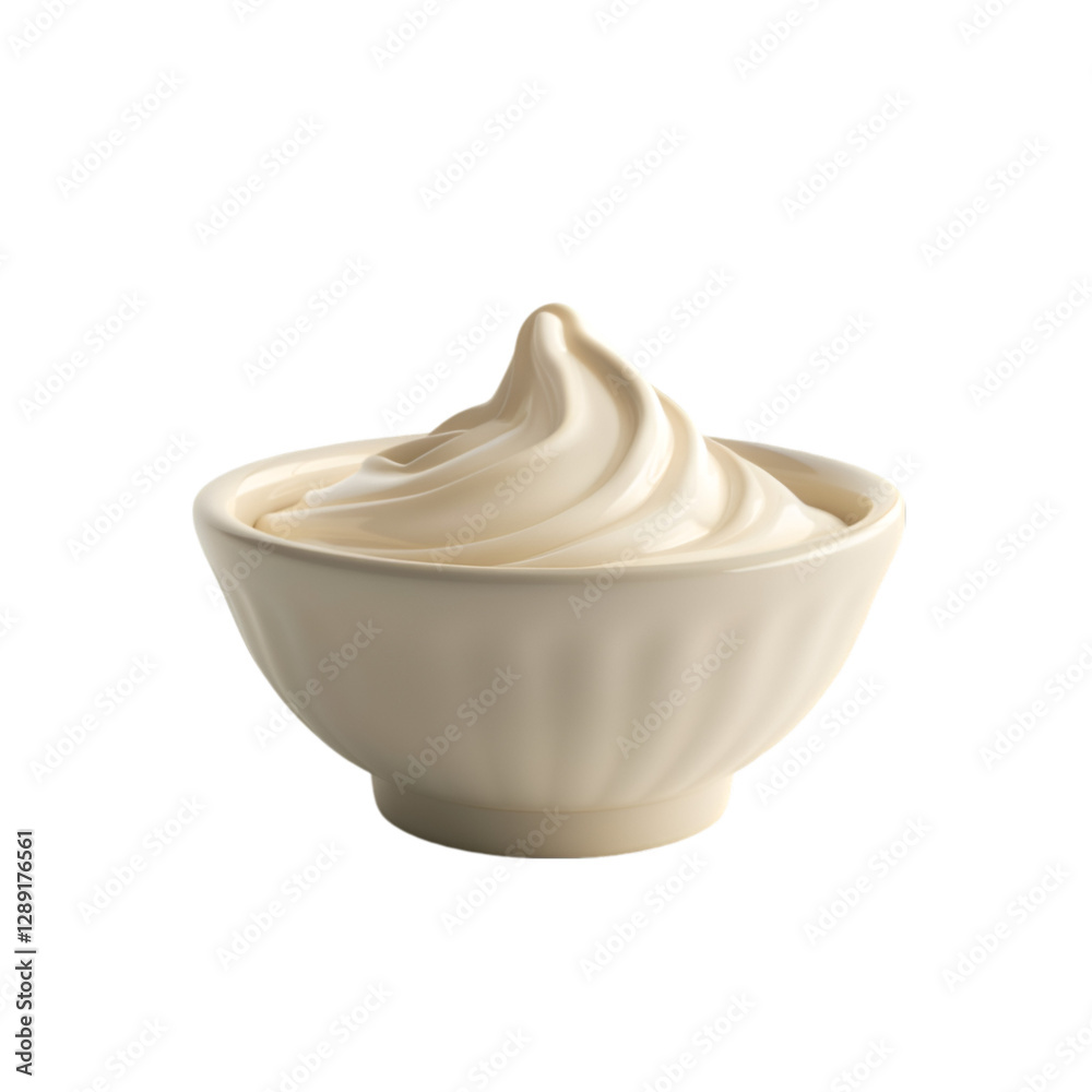Creamy swirls in a white bowl delicious dessert or sauce, Creamy swirls in a white bowl delicious dessert or sauce,