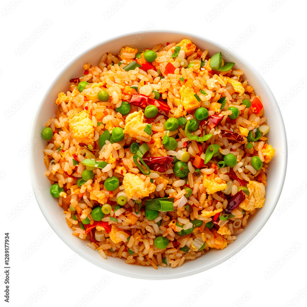 Delicious Egg Fried Rice with Vegetables in Bowl Delicious Egg Fried Rice with Vegetables in Bowl