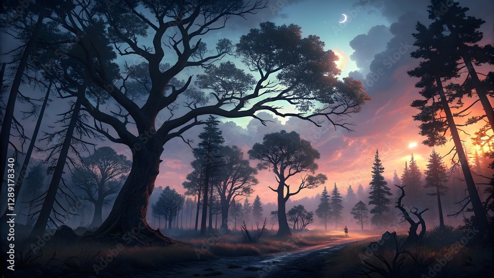 Enchanting Forest at Dusk Enchanting Forest at Dusk