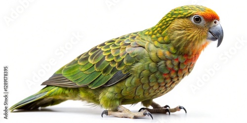 norfolk kaka parrot newzealand parrot isolated on white background