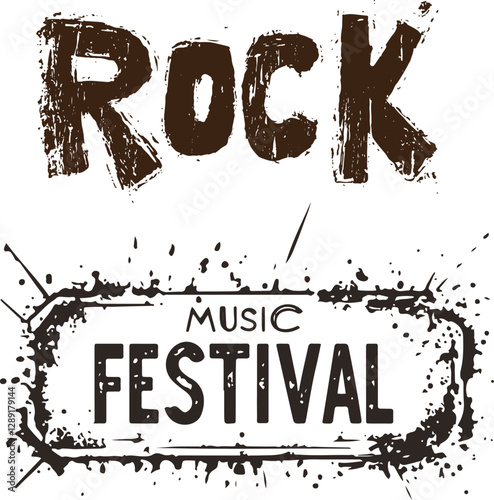 Music festival rubber grunge stamps