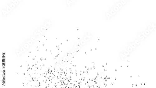 Silver round sprinkles splash on transparent background
