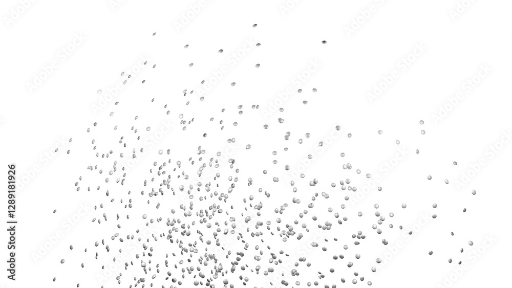 Silver round sprinkles splash on transparent background Silver round sprinkles splash on transparent background
