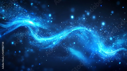 Abstract blue light energy waves