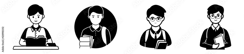 student icon, student silhouette vector illustration-student Editable Vector Illustration. student icon, student silhouette vector illustration-student Editable Vector Illustration.