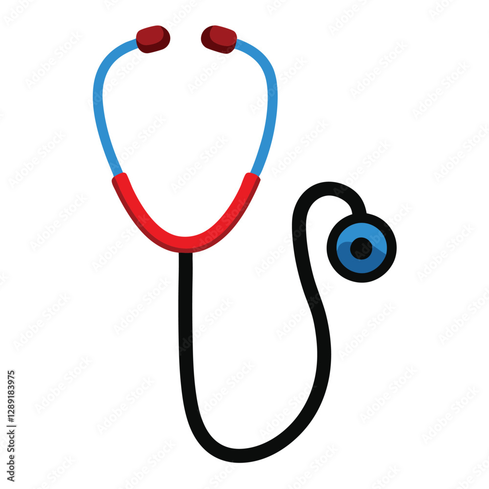 Stethoscope Vector Illustration - Cartoon, Clipart & Line Art Design.eps