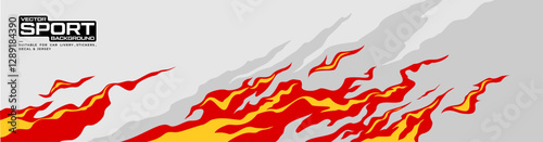 Car livery design. Racing background design fire motif graphic for wrap