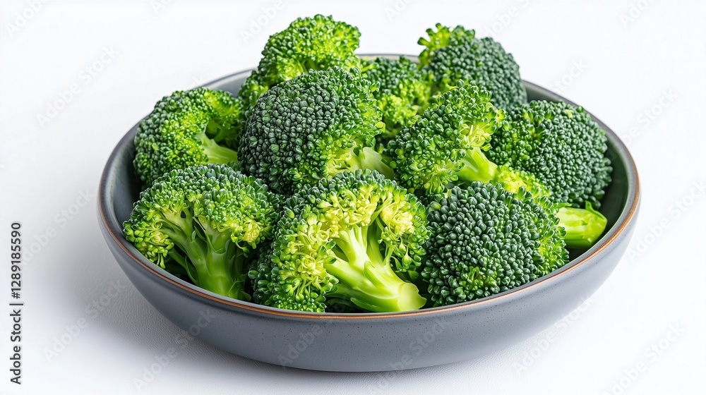 fresh green broccoli on a plate isolated on white background fresh green broccoli on a plate isolated on white background