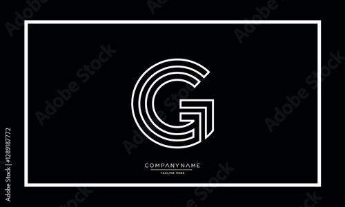 G, GG Alphabet letters logo monogram vector icon