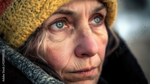 Emotive Close-Up of a Struggling Woman: A Powerful Reflection of Degradation and Emotion
