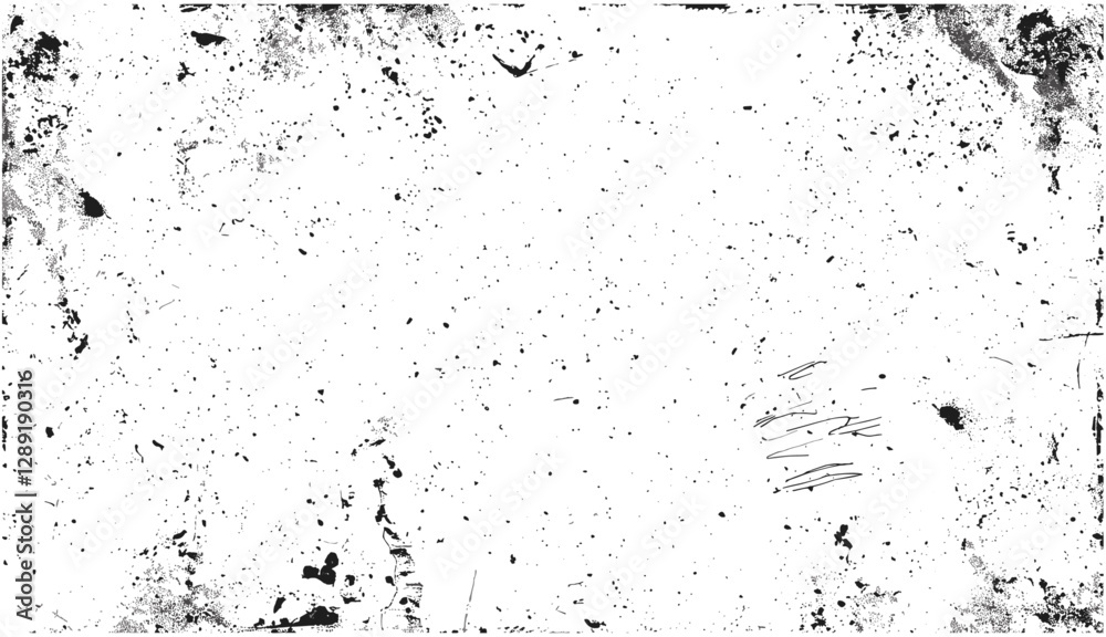 Transparent background grime and stain overlay, old weathered surface texture, scratched dirty layer, aged rough effect, cracked distressed pattern, dust and grunge backdrop