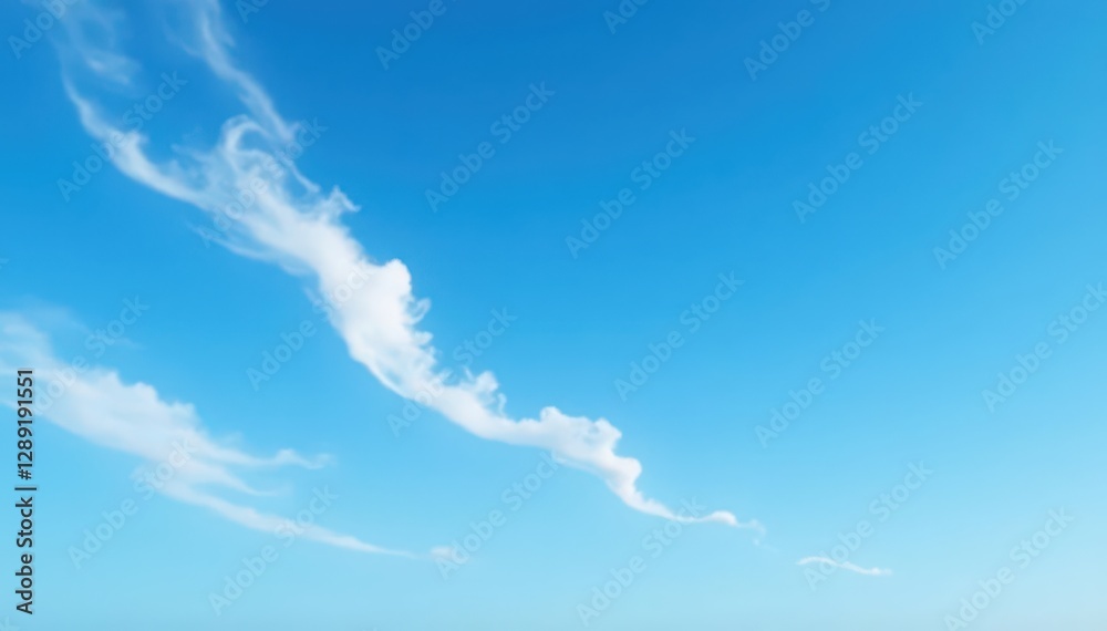 A few wispy clouds drifting lazily beneath a clear blue sky, blue, wispy, atmospheric A few wispy clouds drifting lazily beneath a clear blue sky, blue, wispy, atmospheric
